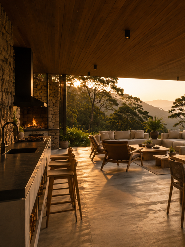 Varanda com vista para a serra